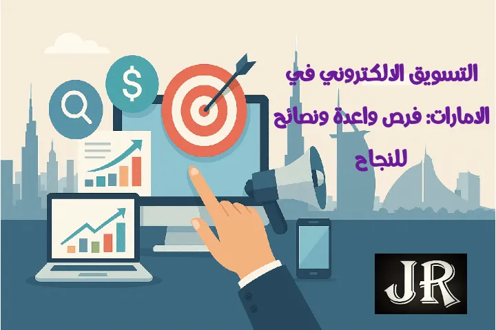 مشهد تعبيري عن التسويق الالكتروني في الامارات والخطط الذكية.